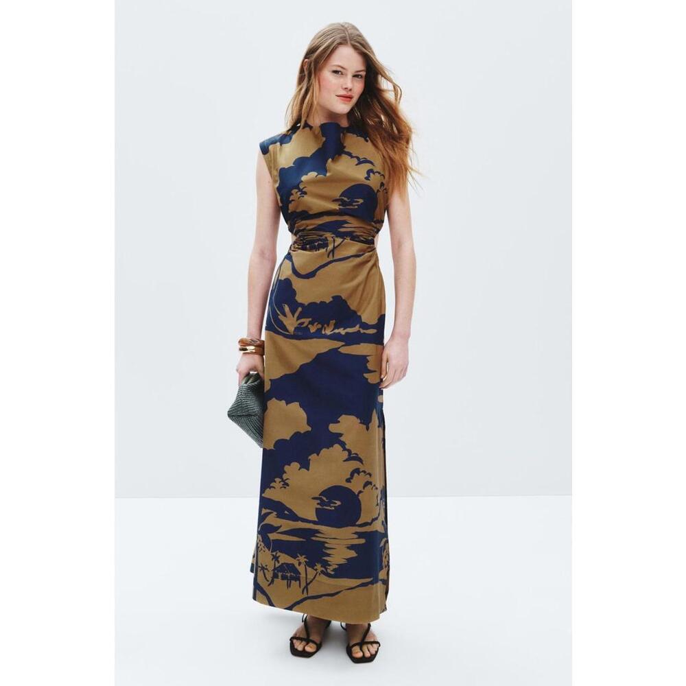 Soleil Soleil Brown Joey Dress Size 4 with Small Hole